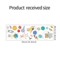 Detailed size chart for cartoon space animals wall stickers showing 90x30cm dimensions - 30*90cm