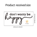 Λεπτομέρεια αυτοκόλλητου τοίχου Don't Worry Be Happy με διαστάσεις 29cm x 13,8cm - 13.8*29CM / Μαύρο