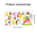Detail layout of Easter wall stickers with cartoon rabbits, chicks and eggs on a 60x30cm sheet - 30*60cm Layout
