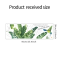Macro layout of tropical green leaf and hummingbird wall stickers on 30x90cm sheet - 30*90cm