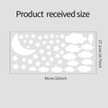 Detailed size layout of Moon and Cloud wall stickers with dimensions 27.2x56cm - Hollowed-out Carving / 27.2x56