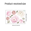 Pink peony wall decal set dimensions showing multiple flower stickers on white background - 40*60cm Layout (FX64223)