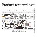 Detail of basketball player silhouettes and scale for height measurement wall sticker - 30x90x2cm Layout