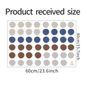 Detailed sheet of FX-E14 Morandi dot wall stickers in beige, navy and brown tones - 40*60cm