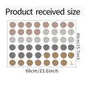 Vue à plat des stickers muraux ronds Morandi avec détails de dimensions 60x40cm - 40*60cm