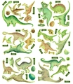 Stickers muraux dinosaures aquarelle fluorescents avec noms anglais pour enfants - Ensemble de Combinaison de Dinosaures (SKYG201)