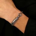 Gothic vintage silver centipede cuff earring in polished metallic finish for women - Centipede Bracelet (DZ-135) / Silver