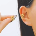 Minimalistische goldene Katzen-Ohrklemmen aus Edelstahl für Ohren ohne Löcher - Hohle Katze (Z-142) / Gold