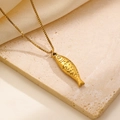 Elegant gold-plated fish pendant necklace on a venetian chain with detailed scales - Realistic 3D Small Fish (S-394) / 18k Gold Plated