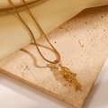 Elegant gold fish pendant necklace with snake chain on marble for fashion daily wear - Layered Texture Small Fish Style (G-029) / 18K Gold