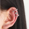Conjunto de tres earcuffs de estrella en plata y circonitas para orejas sin perforar - Estilo Conjunto de 3 Piezas (8947)
