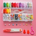 24 kleuren borduurgaren set met letterkralen en gereedschap voor DIY vriendschapsbandjes - Veelkleurig (01#28 Kleuren DZ-127)