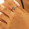 Vintage-Ring in Form eines gotischen Schwerts, antikes Silber-Finish, Unisex-Design - offener Ring / Antiksilber