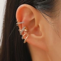 Set di tre earcuff dorati con strass e design geometrico a fiocco per donne - Stile Fiocco Zirconia Oro (07)