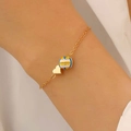 Goldene Volleyball-Halskette mit blauem Emaille und Herzanhänger an einer feinen Kette - KC Gold Volleyball Armband (A-289)
