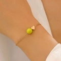 Modische Halskette mit Herzanhänger und neongelbem Tennisball für Sportbegeisterte - KC Gold Tennis Armband (A-321)
