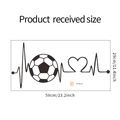 Detaillierte Maße des Fußball-Herzschlag-Wandaufklebers mit 59 cm x 29 cm für Wanddekoration - 30*60cm Layout