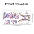 Dettaglio degli adesivi murali con coniglio e fiori viola in formato 30x60cm - Layout 30*60cm