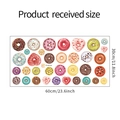 Vue détaillée du planches de 60x30cm de stickers muraux beignets colorés - 30x60cm