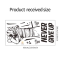 Detailed view of FX-B168 Never Give Up wall sticker layout with 60x30cm dimensions - 30*60cm Layout
