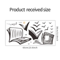Flat lay showing product received size of book and birds wall decal, 60x30cm layout - Books Transforming Into Birds Style (FX-B198)