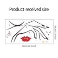 Detail of DIY wall sticker dimensions 60x30cm featuring red lips and female profile - 30x60cm Layout