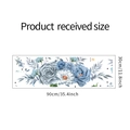 Detailed sheet size dimensions of 30x90cm for blue floral peony DIY wall sticker - 30*90cm
