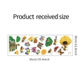 Detailed sheet size 30x90cm showing honeybee and flower cartoon wall decals - 30*90cm