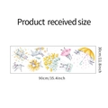 Gedetailleerde bladindeling van konijn en bloemen muurstickers van 30x90cm - 30*90cm
