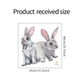 Détail montrant les dimensions de deux stickers muraux lapins réalistes pour décoration - 39*40m