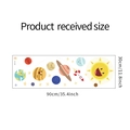 Space theme wall sticker featuring cartoon rockets and planets in 30x90cm sheet size - 30*90cm