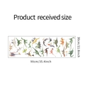 Detailed sheet of dinosaur wall stickers measuring 30x90cm with various cartoon species - 30*90cm