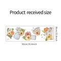 Detail view of daisy and sunflower wall stickers showing 30x90cm sheet dimensions - 30*90cm