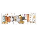 Wandsticker mit verspielten Cartoon-Katzen und Welcome-Schild auf weißem Hintergrund - Cartoon Stapelbare Katzen (MG93-61) / 30*90CM Layout