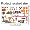 Dettaglio layout degli adesivi murali Halloween con zucca e strega misura 30x90cm - Combo Halloween Cartone Animato (halloween010)