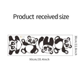 Aperçu à plat des stickers muraux panda autocollants avec quatre poses sur feuille 30x90cm - 30*90cm