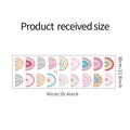 Detailed sheet view showing the 90x30cm watercolor rainbow wall sticker layout - 30*90cm