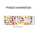 Detail showing layout of cartoon alphabet wall stickers for kids bedroom with 90x30cm dimensions - 30*90cm