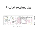 Unrolled sheet showing ballerina wall stickers with pink clouds and floral accents - 30*90cm