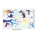 Detailed dimensions of Nordic reindeer wall stickers with starry sky and moon design - 30x90cm X 2