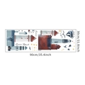 Wandsticker mit Leuchtturm und Segelboot für Kinderzimmer, maritimes Dekor 90x30cm - 30x90cm Layout (MG93-38)