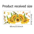 Dettaglio dell'adesivo murale girasole e farfalla con dimensioni 60x30cm - Layout 30*60cm