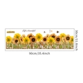 Self-adhesive sunflower wall sticker with butterfly and wooden fence, size 90x30cm - 30*90CM Layout