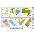 Detail view showing dual 30x90cm sheets of waterproof cartoon animal dancing wall stickers - 30*90CM*2PCS Layout