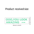 Dettaglio adesivo murale You Look Amazing dimensioni 28cm x 7.2cm con scritte verdi - Luce Verde (YKK002)