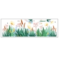 Detailed botanical layout of green grass and yellow flowers wall sticker MG93-16 - 30*90CM Layout