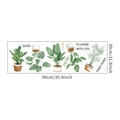 Adhesivo de pared de PVC con plantas tropicales verdes y hojas de plátano en maceta - Diseño de 30*90CM