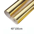 Küchen-Ölschutzaufkleber-Rollen in Gold mit Antirutschstreifen, Größe 40x100 cm - Goldener Streifen Stil / Gold