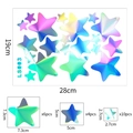 Dettagli dimensioni degli adesivi murali a stella olografici laser in set da 20 - 19*28cm