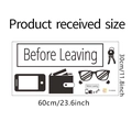 Detailed size layout of self-adhesive wall stickers with phone key and wallet icons - 30x60cm